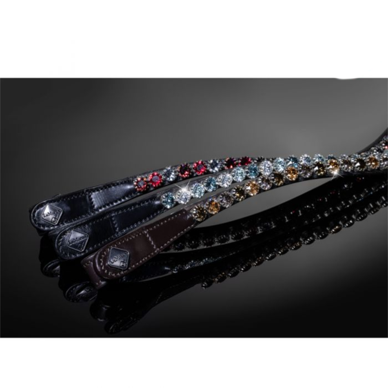LeMieux Spectrum Diamante Browband - Black/Petrol-3